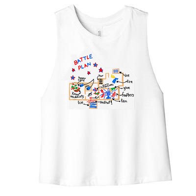 Funny Battle Plan Christmas Home Hand Dawn Alone Xmas Women's Racerback Cropped Tank