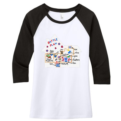 Funny Battle Plan Christmas Home Hand Dawn Alone Xmas Women's Tri-Blend 3/4-Sleeve Raglan Shirt