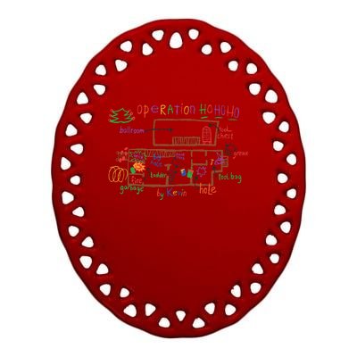 Funny Battle Plan Christmas Home Hand Dawn Alone Xmas Ceramic Oval Ornament