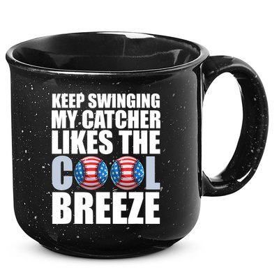 Funny Baseball Pitcher Pitching 15oz Campfire Ceramic Mug