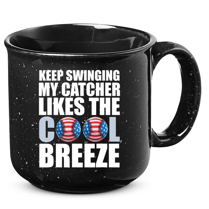 Funny Baseball Pitcher Pitching 15oz Campfire Ceramic Mug
