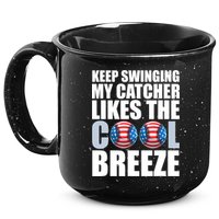Funny Baseball Pitcher Pitching 15oz Campfire Ceramic Mug