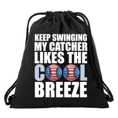Funny Baseball Pitcher Pitching Drawstring Bag