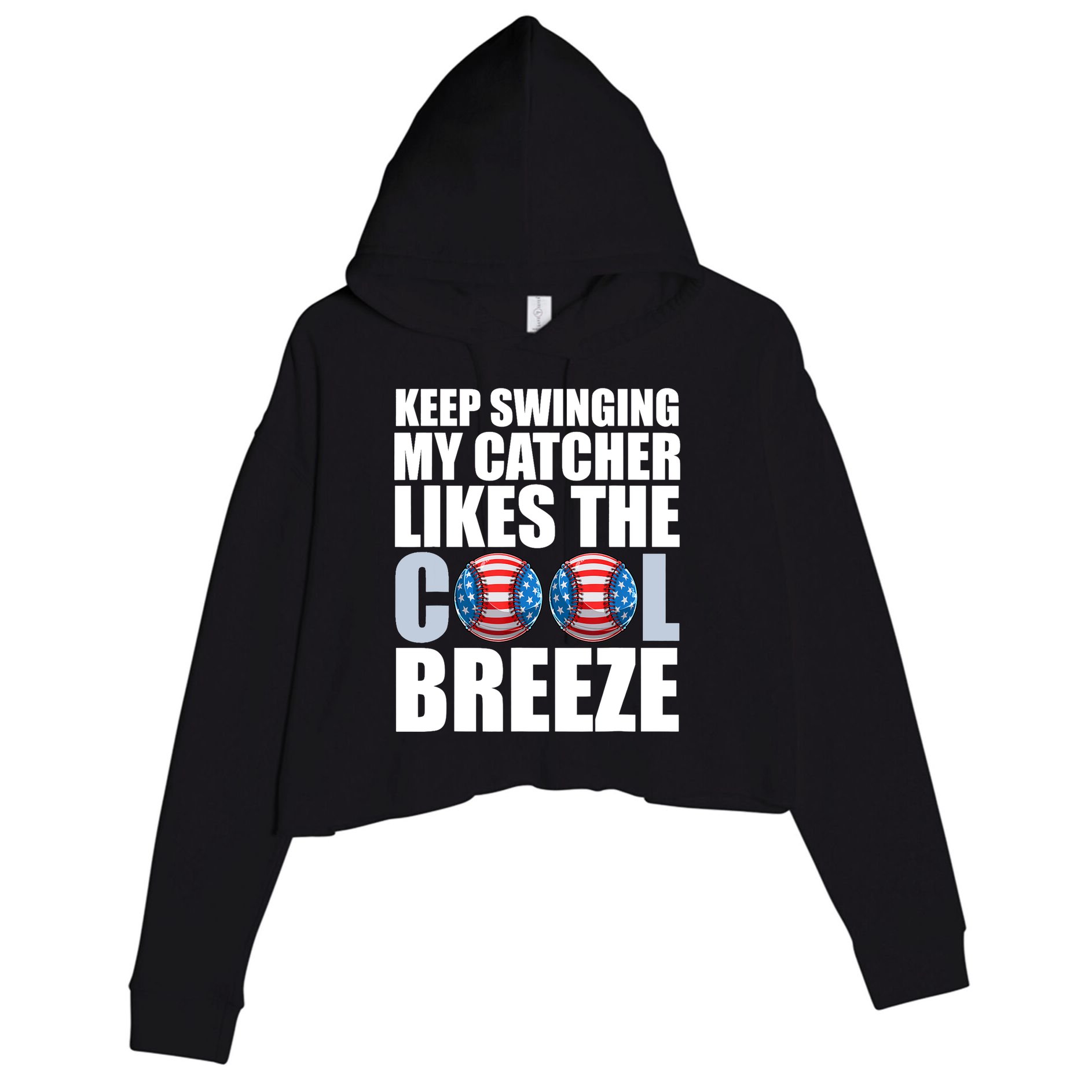 Funny Baseball Pitcher Pitching Crop Fleece Hoodie
