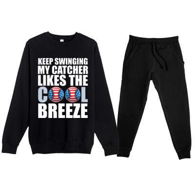 Funny Baseball Pitcher Pitching Premium Crewneck Sweatsuit Set