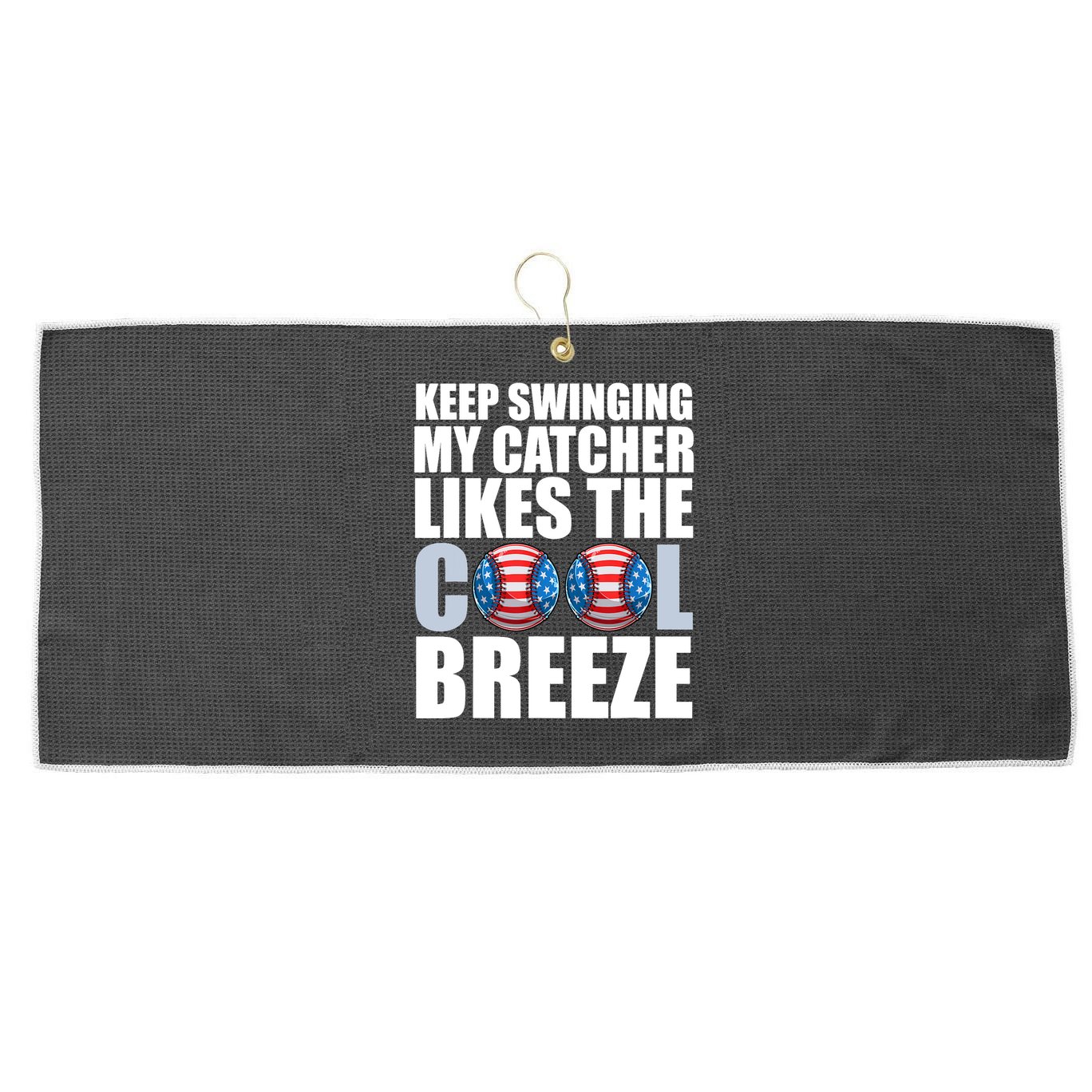 Funny Baseball Pitcher Pitching Large Microfiber Waffle Golf Towel