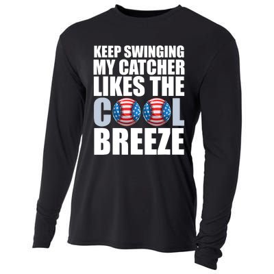 Funny Baseball Pitcher Pitching Cooling Performance Long Sleeve Crew