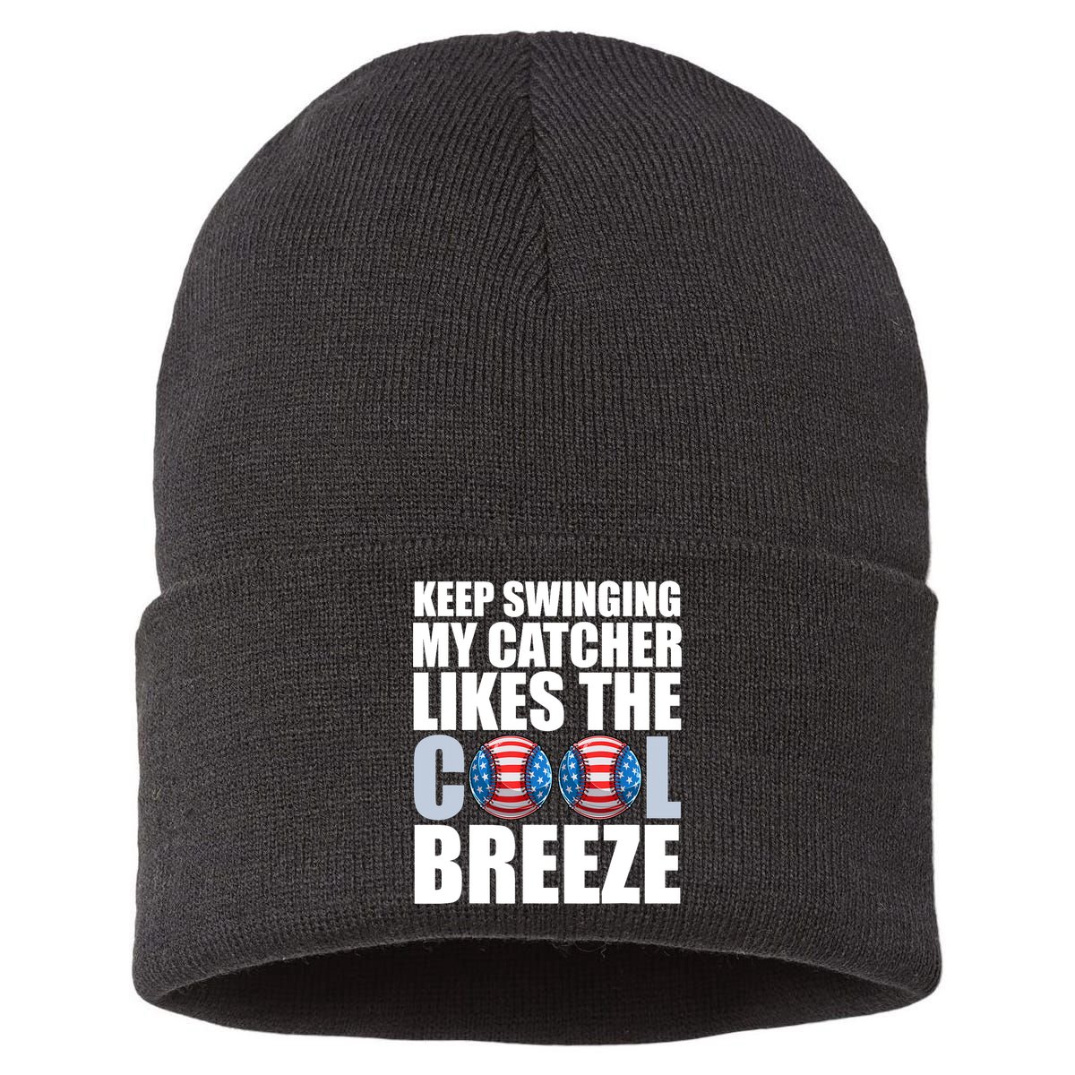 Funny Baseball Pitcher Pitching Sustainable Knit Beanie
