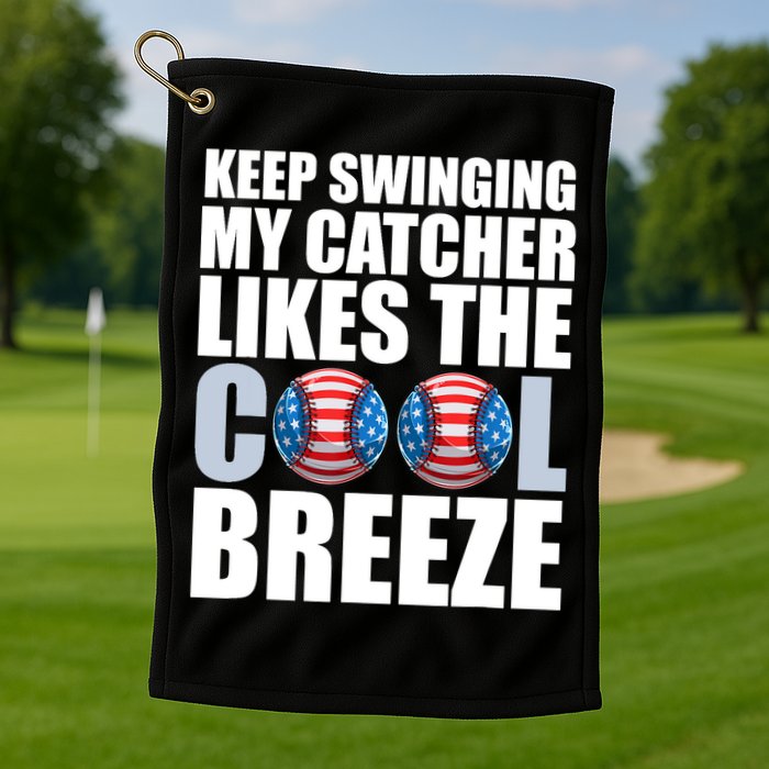 Funny Baseball Pitcher Pitching Golf Towel