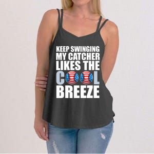 Funny Baseball Pitcher Pitching Women's Strappy Tank