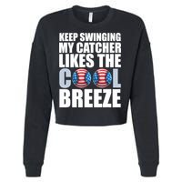Funny Baseball Pitcher Pitching Cropped Pullover Crew