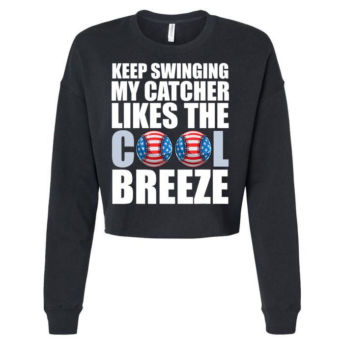 Funny Baseball Pitcher Pitching Cropped Pullover Crew