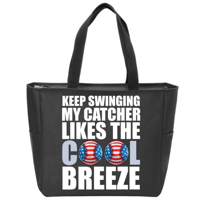 Funny Baseball Pitcher Pitching Zip Tote Bag