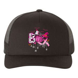 Funny Boo Pumpkin Witch Pink Ribbon Breast Cancer Halloween Yupoong Adult 5-Panel Trucker Hat