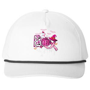 Funny Boo Pumpkin Witch Pink Ribbon Breast Cancer Halloween Snapback Five-Panel Rope Hat