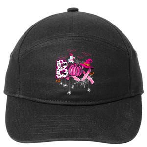 Funny Boo Pumpkin Witch Pink Ribbon Breast Cancer Halloween 7-Panel Snapback Hat