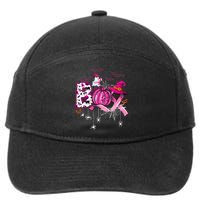 Funny Boo Pumpkin Witch Pink Ribbon Breast Cancer Halloween 7-Panel Snapback Hat