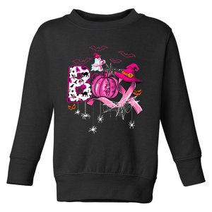 Funny Boo Pumpkin Witch Pink Ribbon Breast Cancer Halloween Toddler Sweatshirt