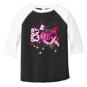 Funny Boo Pumpkin Witch Pink Ribbon Breast Cancer Halloween Toddler Fine Jersey T-Shirt