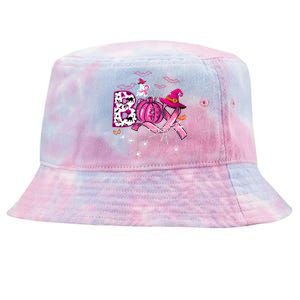 Funny Boo Pumpkin Witch Pink Ribbon Breast Cancer Halloween Tie-Dyed Bucket Hat