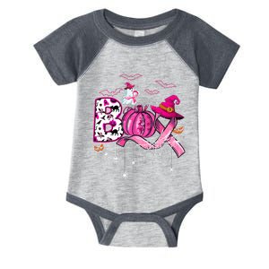 Funny Boo Pumpkin Witch Pink Ribbon Breast Cancer Halloween Infant Baby Jersey Bodysuit