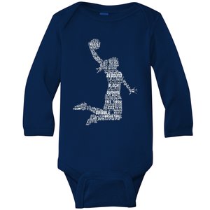 Female Basketball Player Baby Long Sleeve Bodysuit