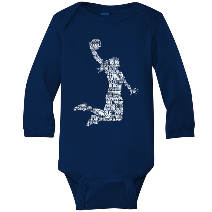 Female Basketball Player Baby Long Sleeve Bodysuit