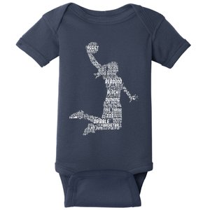 Female Basketball Player Baby Bodysuit