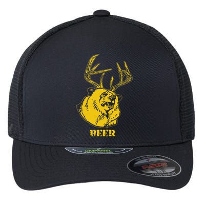 Funny Bear Plus Deer Equals Beer Deer Hunting USA Hunter Flexfit Unipanel Trucker Cap