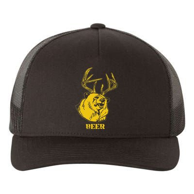 Funny Bear Plus Deer Equals Beer Deer Hunting USA Hunter Yupoong Adult 5-Panel Trucker Hat