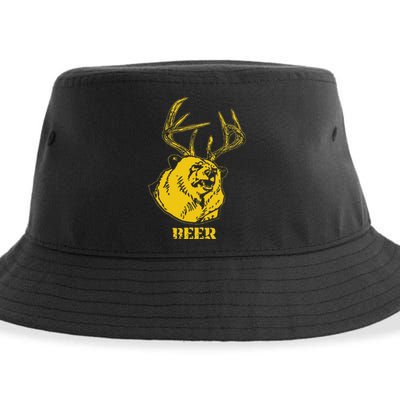 Funny Bear Plus Deer Equals Beer Deer Hunting USA Hunter Sustainable Bucket Hat