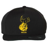 Funny Bear Plus Deer Equals Beer Deer Hunting USA Hunter Wool Snapback Cap