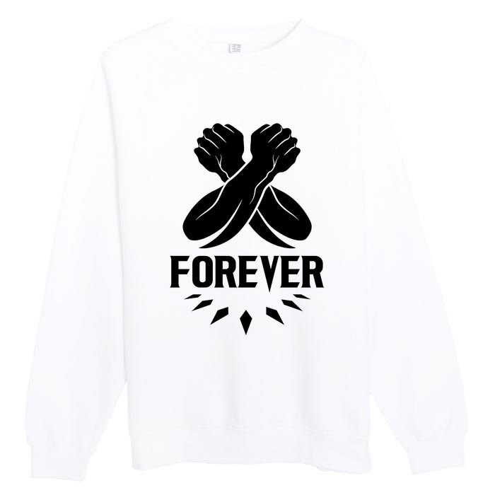 Forever Black Panter Hero Lover Trending Gift Idea Premium Crewneck Sweatshirt