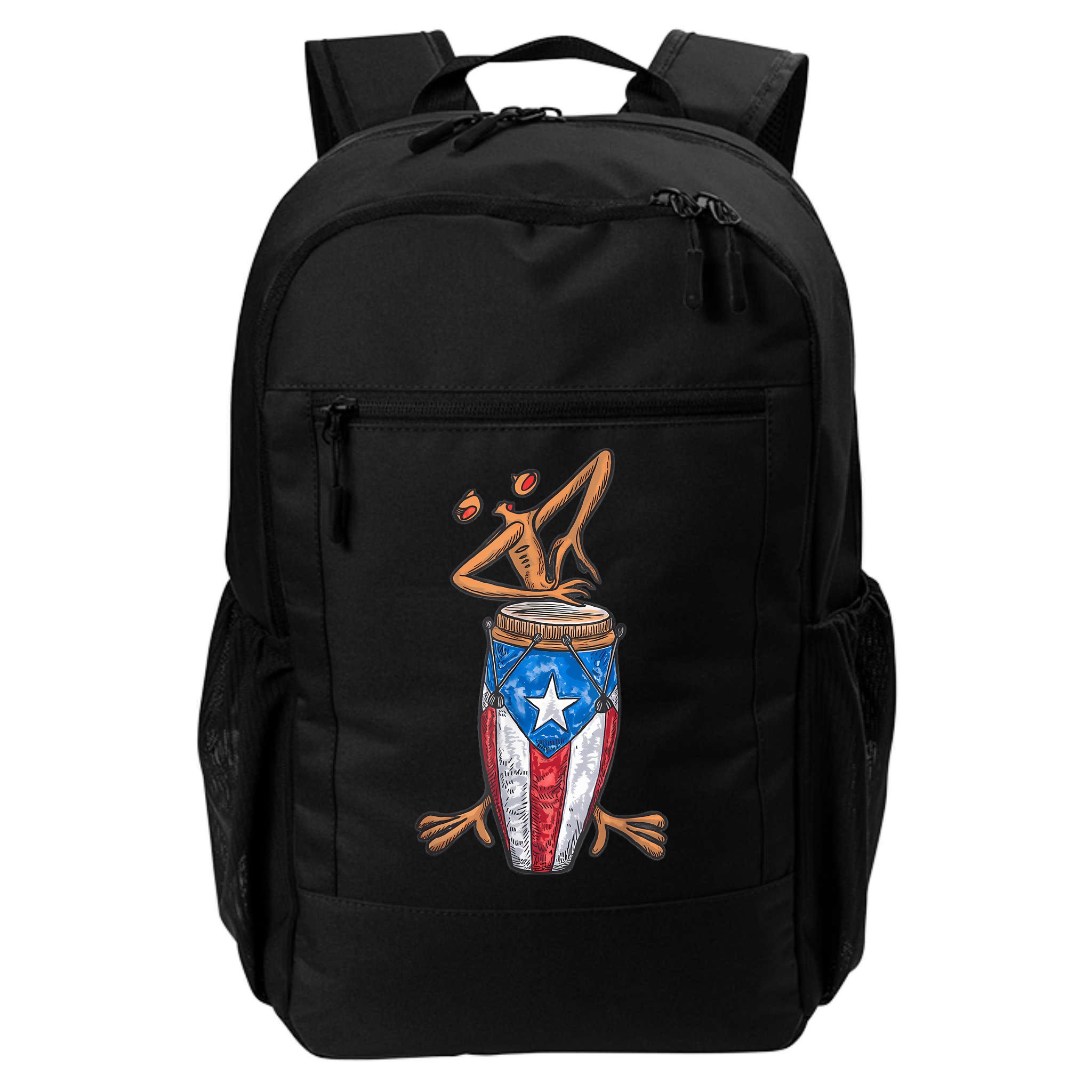 Funny Boricua Puerto Rican Coqui Taino Flag Backpack