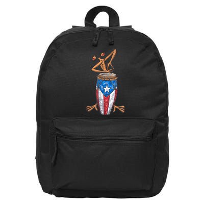 Funny Boricua Puerto Rican Coqui Taino Flag 16 in Basic Backpack