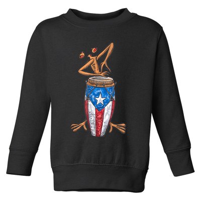Funny Boricua Puerto Rican Coqui Taino Flag Toddler Sweatshirt