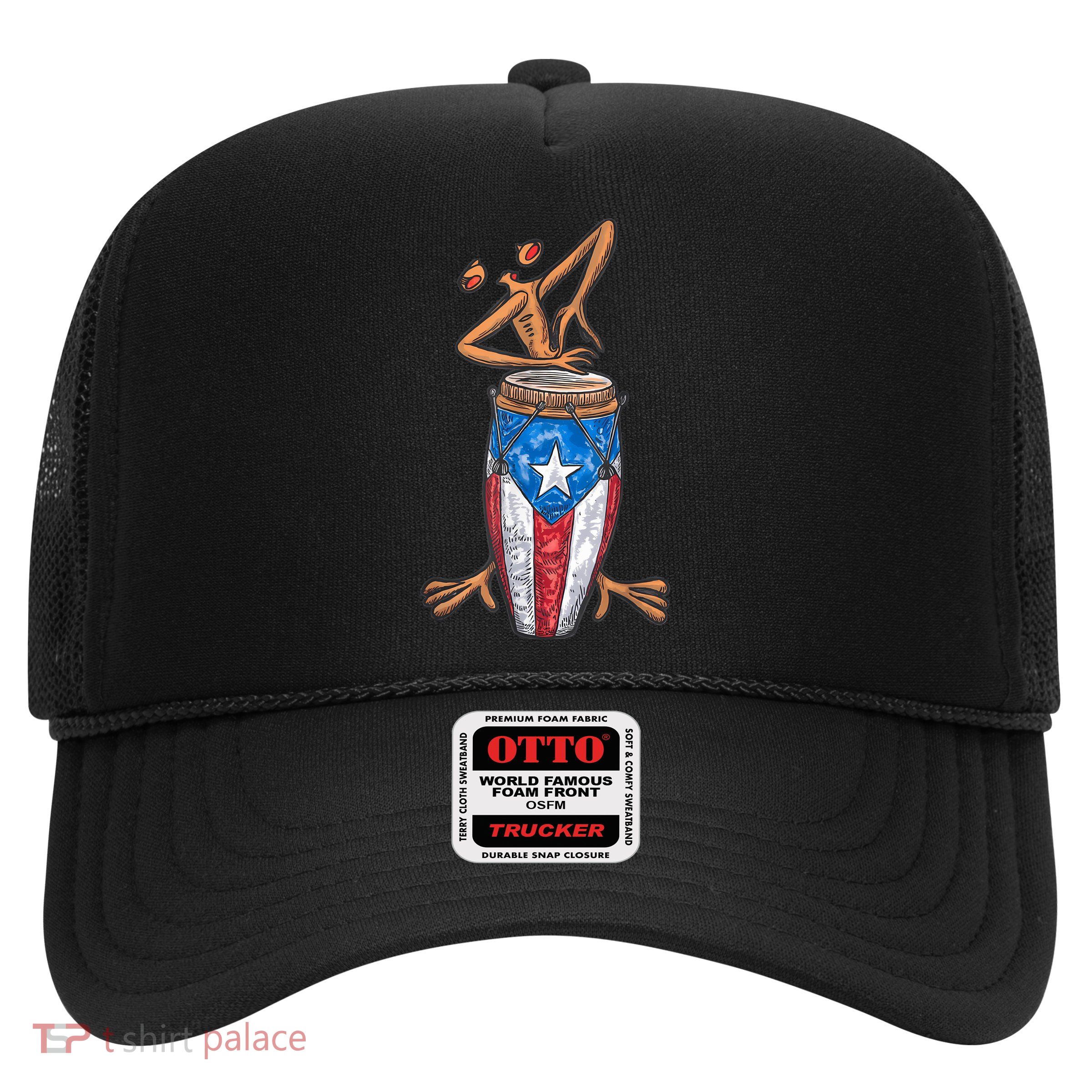 Funny Boricua Puerto Rican Coqui Taino Flag Trucker Hat