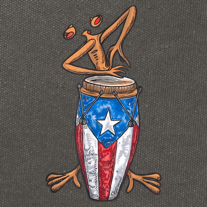 Funny Boricua Puerto Rican Coqui Taino Flag Cotton Canvas Backpack
