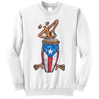 Funny Boricua Puerto Rican Coqui Taino Flag Sweatshirt
