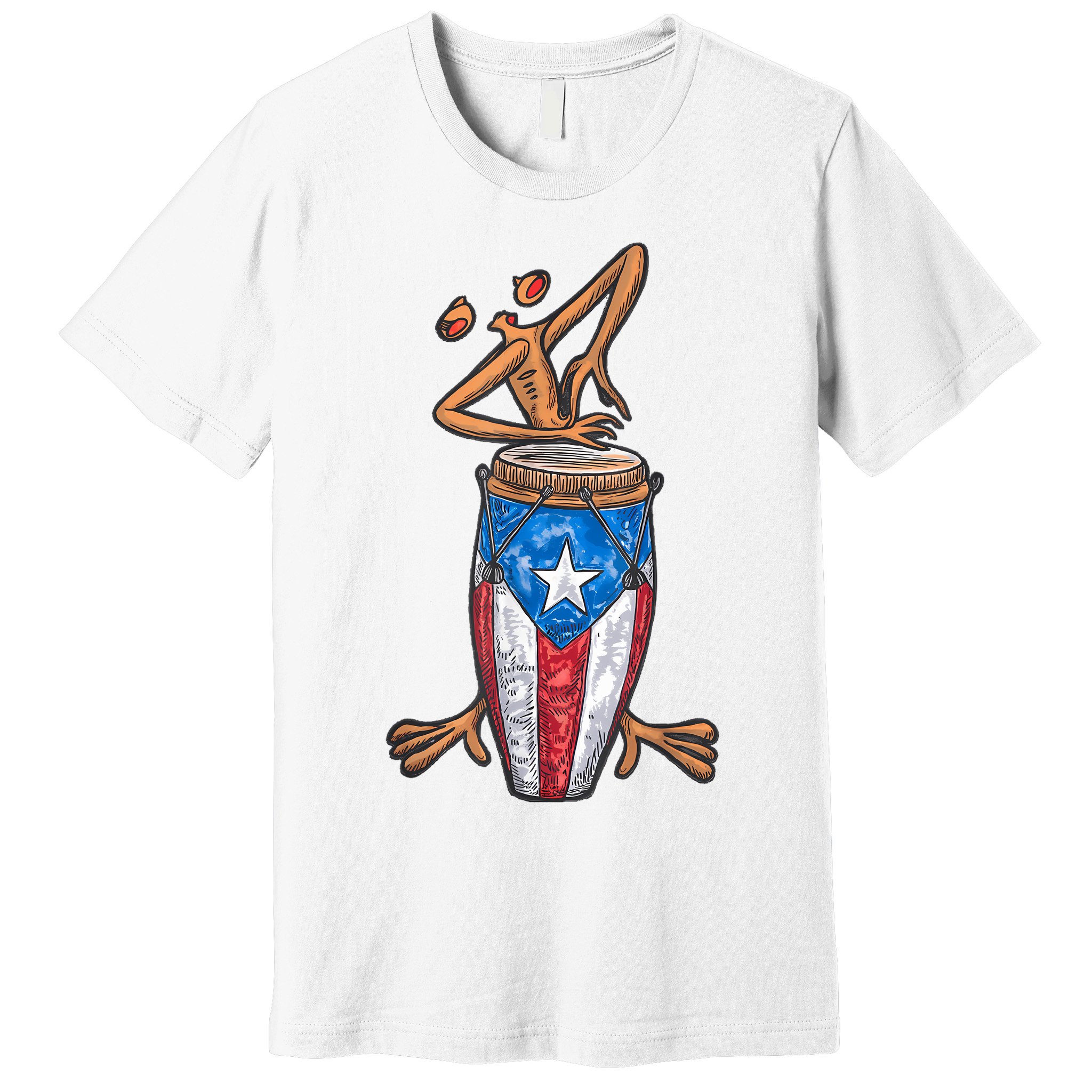 Funny Boricua Puerto Rican Coqui Taino Flag Premium T-Shirt