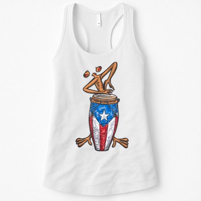 Funny Boricua Puerto Rican Coqui Taino Flag Womens Tank Top