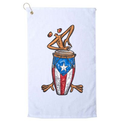 Funny Boricua Puerto Rican Coqui Taino Flag Golf Towel