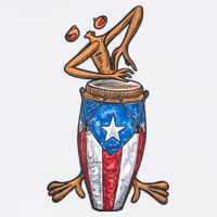 Funny Boricua Puerto Rican Coqui Taino Flag Womens T-Shirt