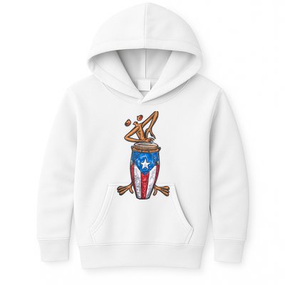 Funny Boricua Puerto Rican Coqui Taino Flag Kids Hoodie