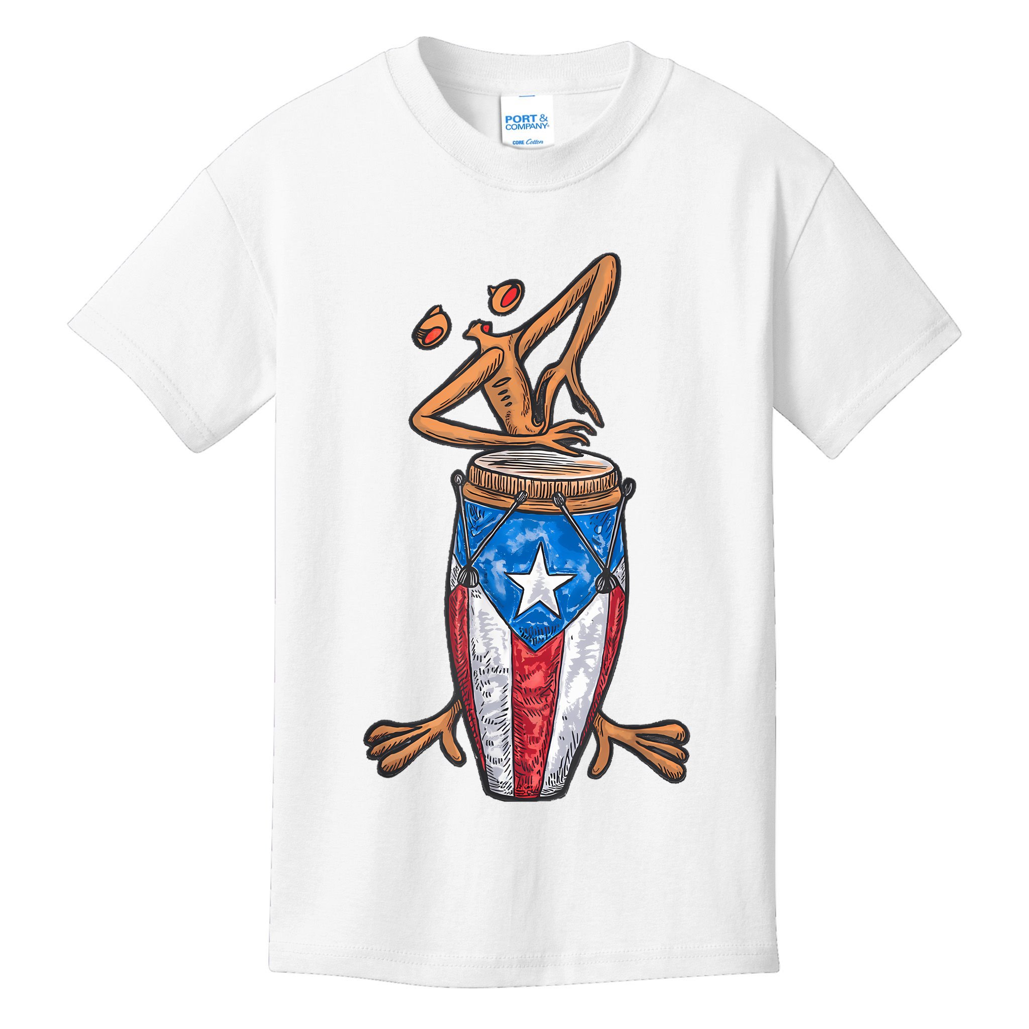 Funny Boricua Puerto Rican Coqui Taino Flag Kids T-Shirt