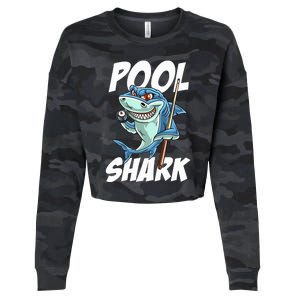 Funny Billiards Pool Shark Snooker Hall Joke Billiard Cropped Pullover Crew