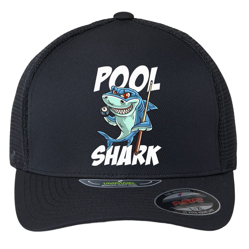 Funny Billiards Pool Shark Snooker Hall Joke Billiard Flexfit Unipanel Trucker Cap