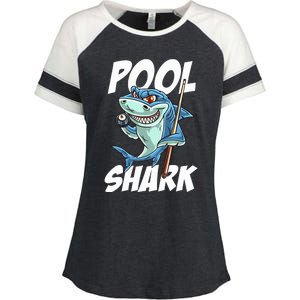 Funny Billiards Pool Shark Snooker Hall Joke Billiard Enza Ladies Jersey Colorblock Tee