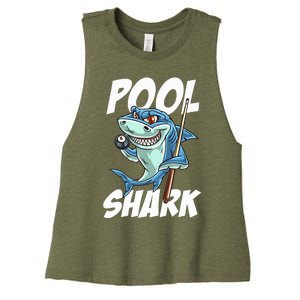 Funny Billiards Pool Shark Snooker Hall Joke Billiard Women's Racerback Cropped Tank