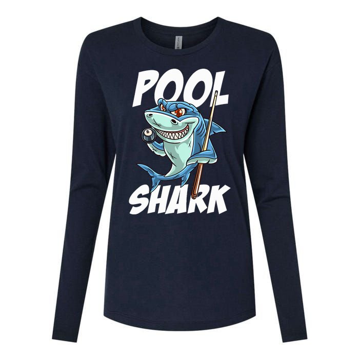 Funny Billiards Pool Shark Snooker Hall Joke Billiard Womens Cotton Relaxed Long Sleeve T-Shirt